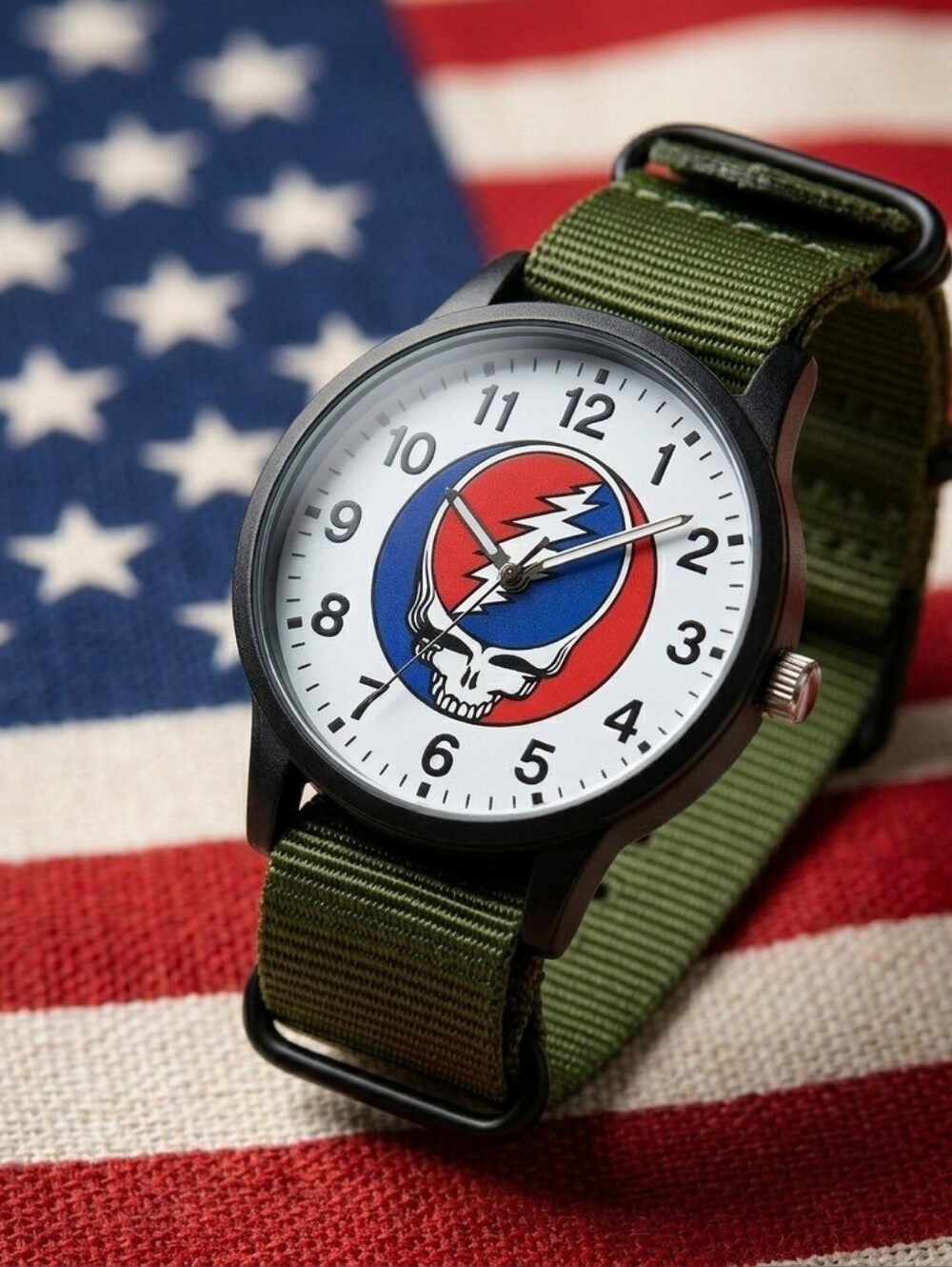 Grateful Dead Ltd Edition 2.0 Analog Watch Green Band Luminous Hands Brand New